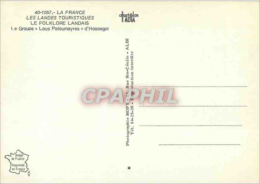 CPM Le Folklore Landais Le Groupe Lous Paloumayres d'Hossegor  — Rückseite
