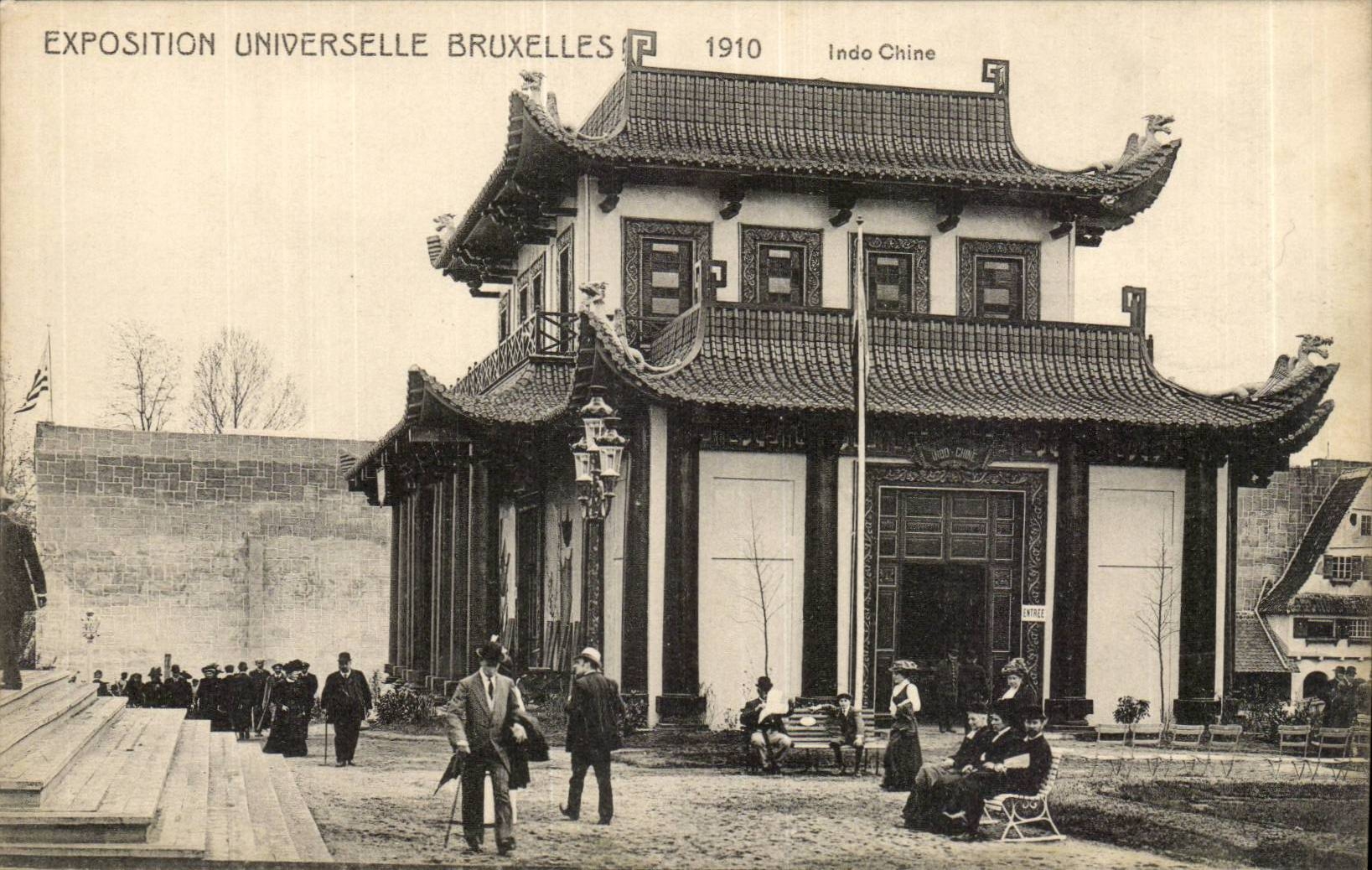 Indochina — Paviljoen op de Wereldtentoonstelling van Brussel 1910 — Edit. V.F. Brussel
