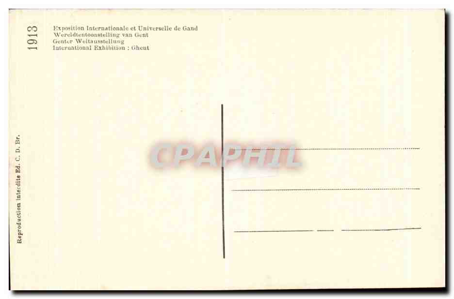Exposition Universelle Gand-Ghent-Belgique-Belgium- Les Halles de la Section Belge-CPA — Rückseite