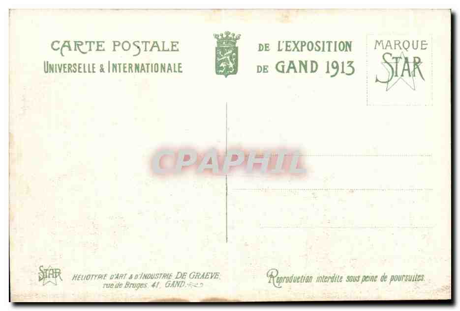 Exposition Universelle Gand-Ghent-Belgique-Belgium--1913- La Cour d'Honneur-La Section Francaise-CPA — Rückseite
