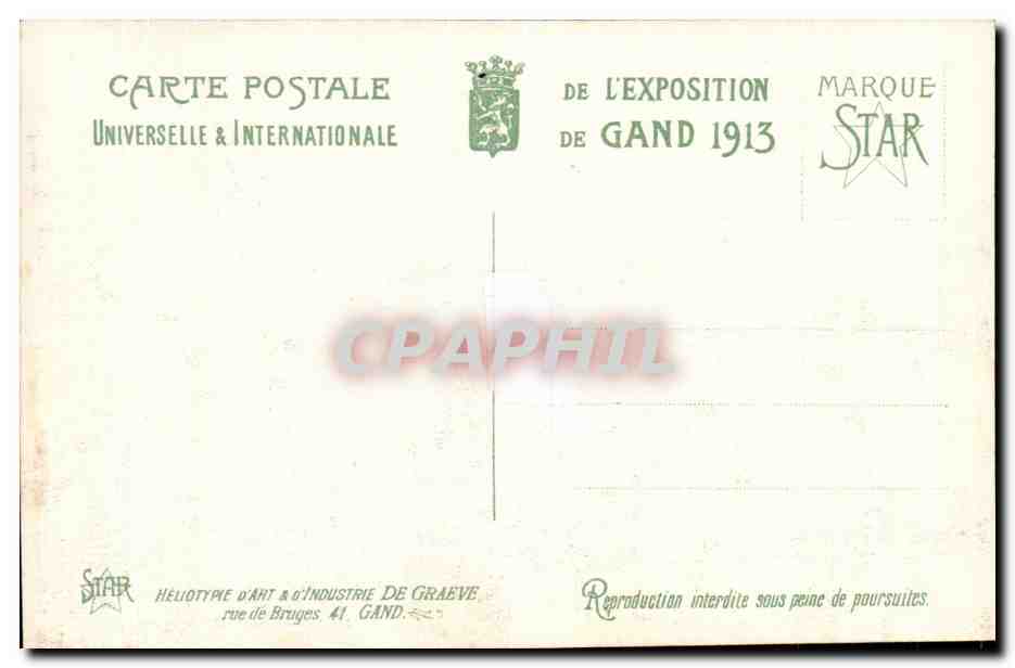 Exposition Universelle de Gand-Ghent-Belgique-Belgium-1913- Le Pavillion de la Ville d'Anvers -CPA — Rückseite