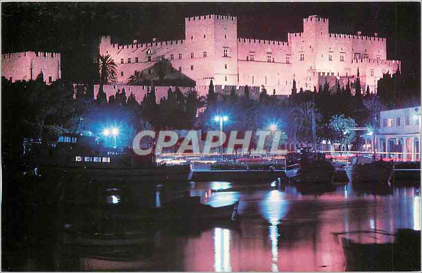 CPM Island of Rhodos The Knight's Palace by night 