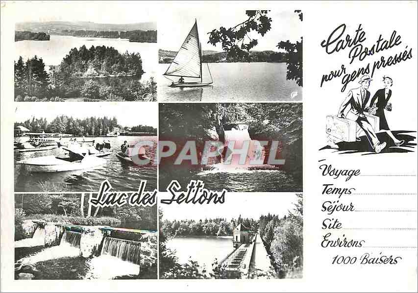 CPM Lac des Settons Le Fond du Lac et la Petite Ile Le Lac Pedalo