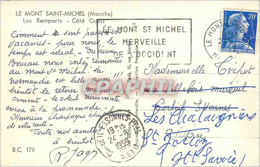 CPM Le Mont Saint Michel Manche Les Remparts Cote Ouest  — Verso