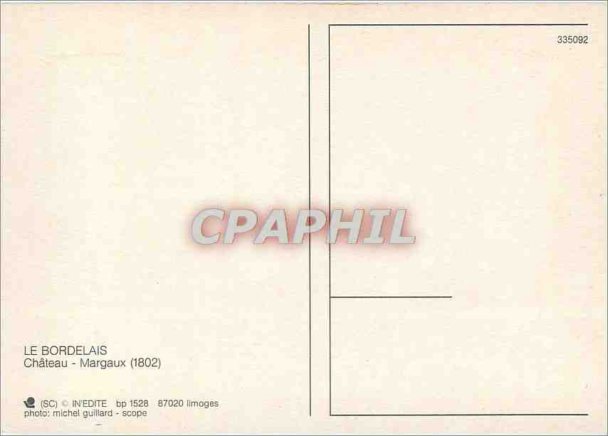 Château de Margaux — vue encadrée par un anneau de fer — éditeur IN'EDITE, n° 335092 — Reverso