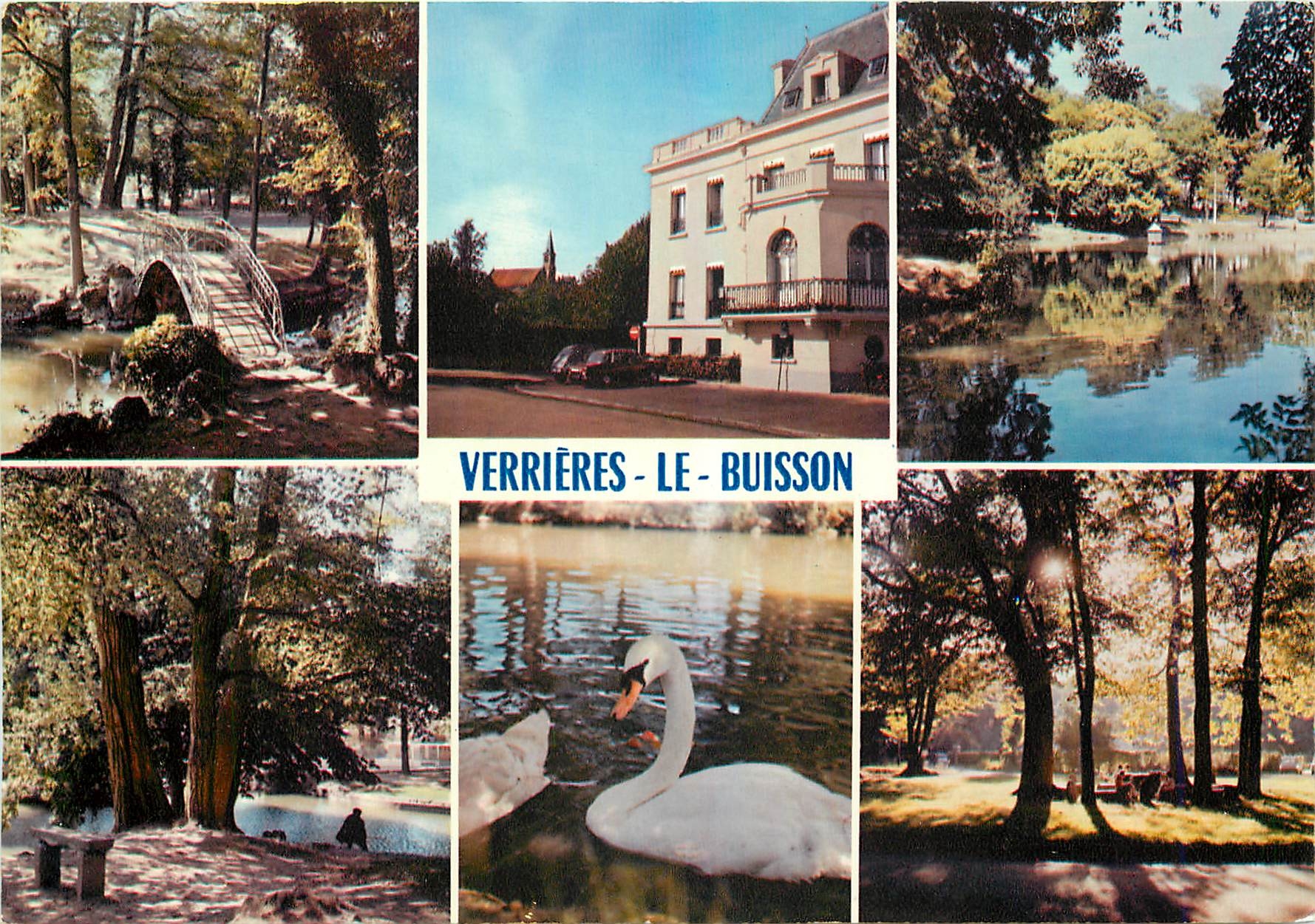 CPM Verrieres le Buisson Essonne L'hotel de ville autour du lac Cygne