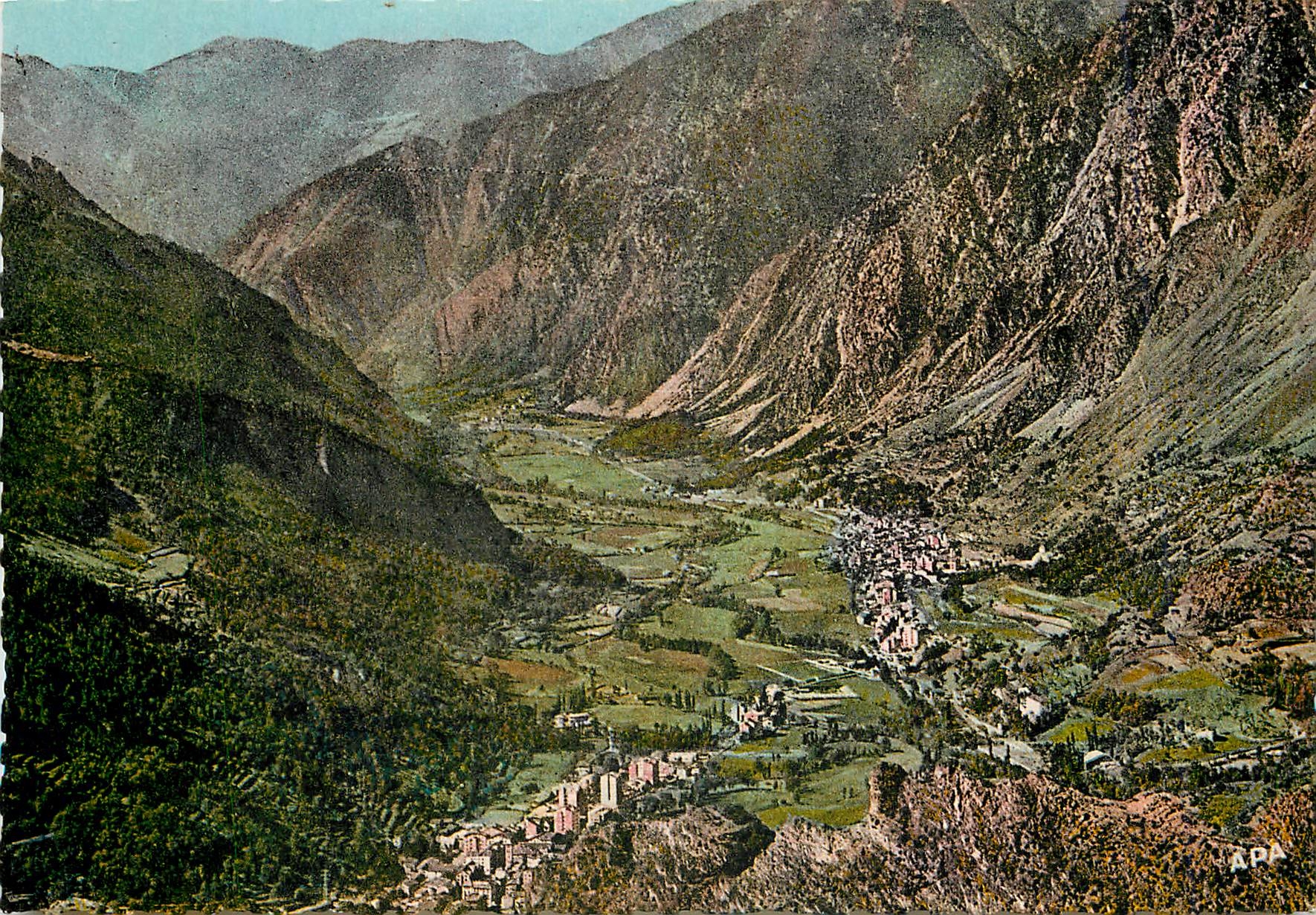 Valls d'Andorra — Les Escaldes et Andorre-la-Vieille — Société des Cartes Postales A.P.A.