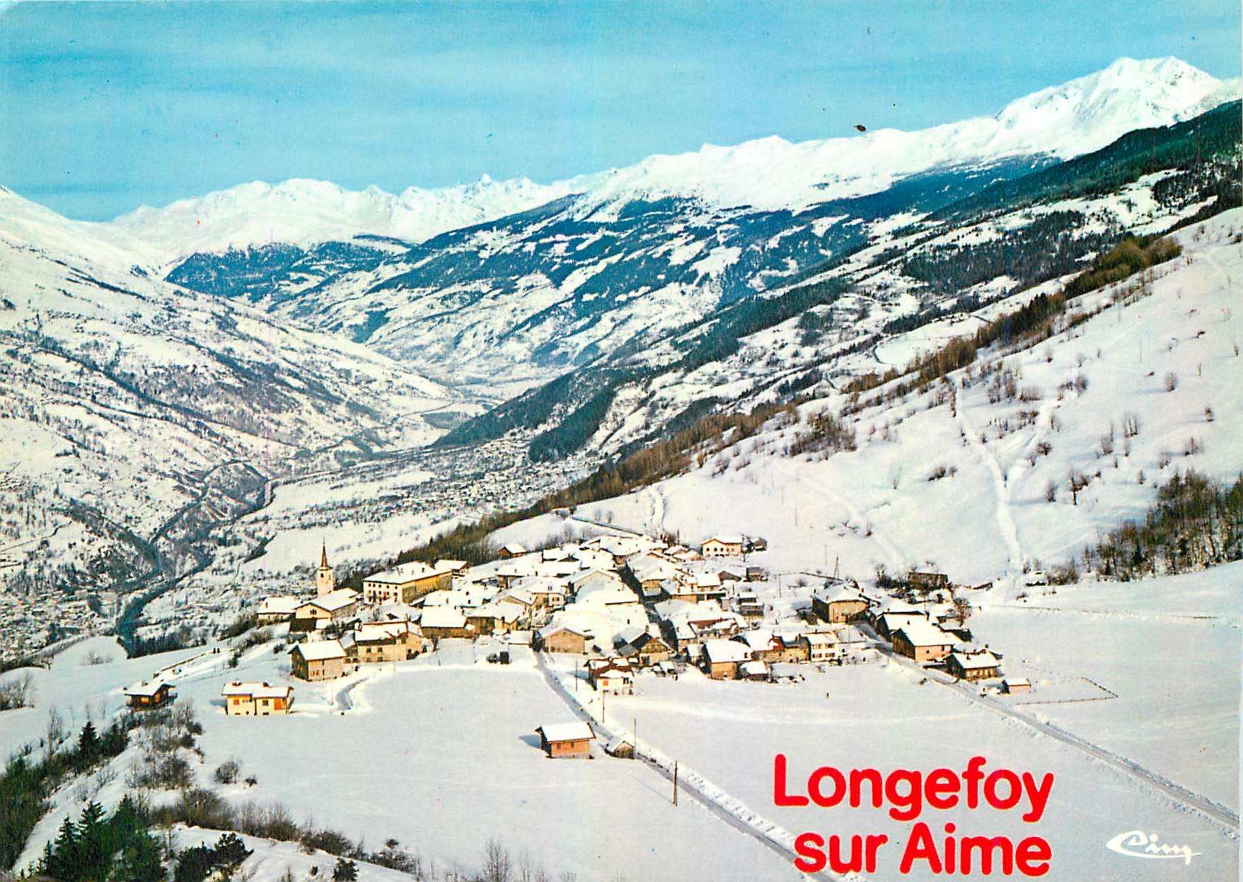 CPM Longefoy Savoie Vue generale aerienne 