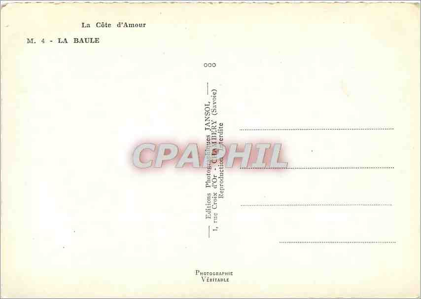 CPM Souvenir de La Baule  — Back