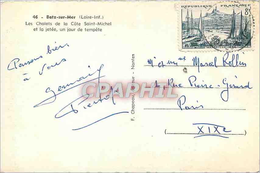 CPM Batz sur Mer Loire Inf Les Chalets de la Cote Saint Michel et la jetee un jour de tempete  — Back