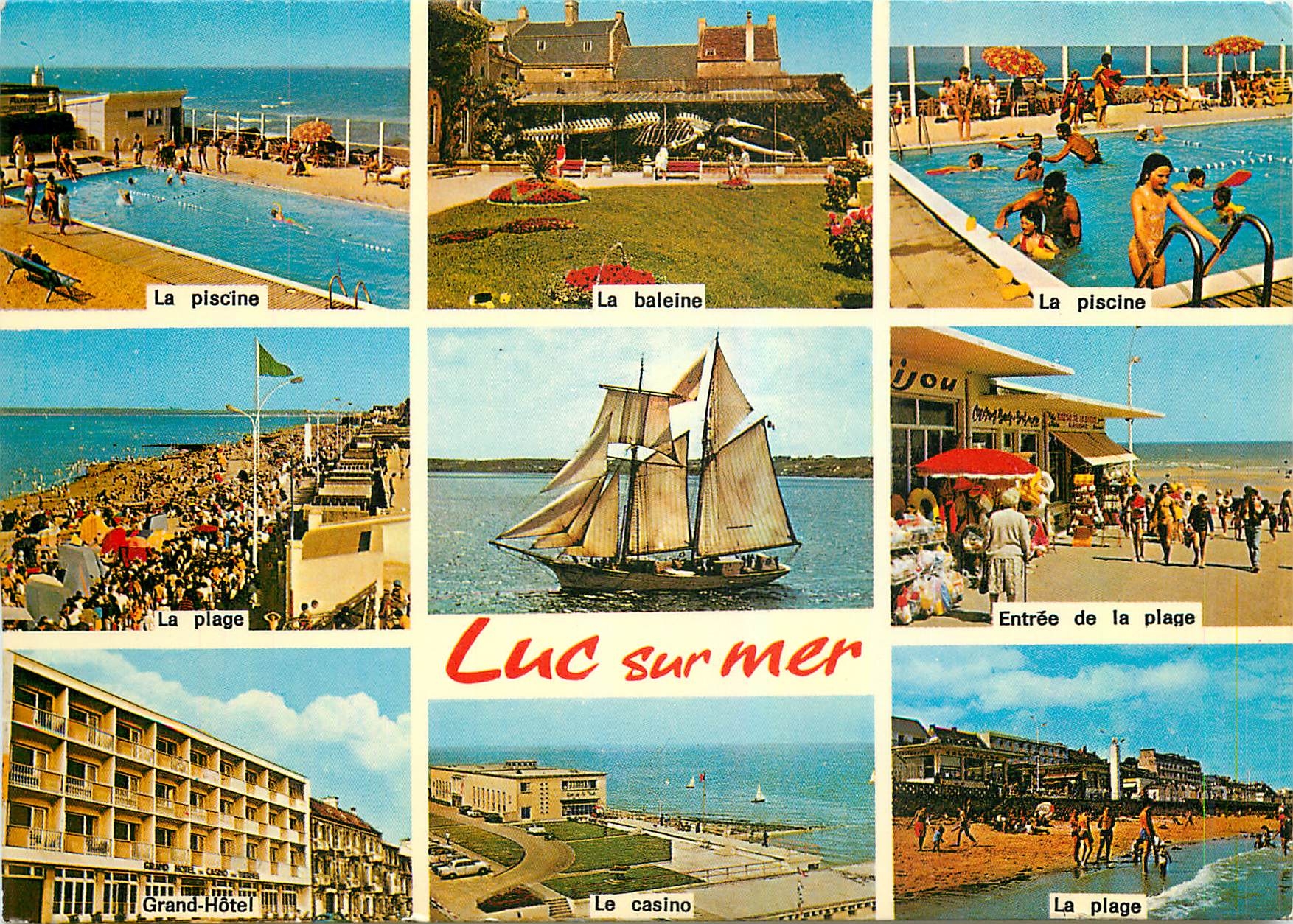 CPM Luc sur Mer La piscine La baleine La plage 