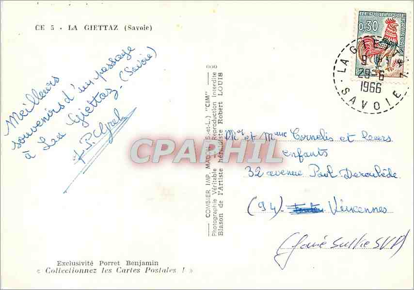 CPM La Giettaz Savoie  — Back
