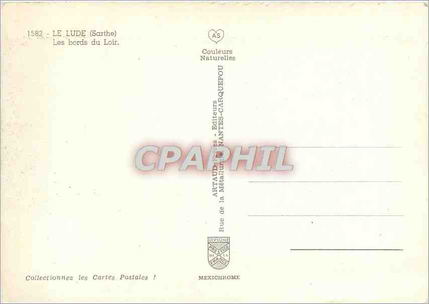 CPM Le Lude Sarthe Les bords du Loir  — Rückseite