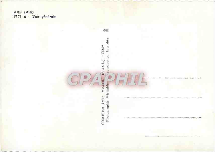ARS (Ain) — Vue générale — Compier Imp. Maton (S.-et-L.) — Rückseite