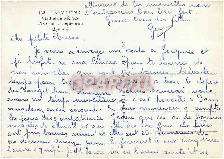 CPM L'Auvergne Viaduc de Nepes Pres de Laroquebrou Cantal  — Rückseite