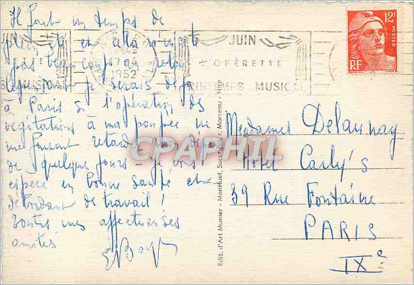 CPM Nice La Promenade des Anglais  — Verso