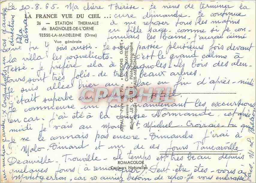 CPM Station Thermale de Bagnoles de l'Orne Tesse La Madeleine Orne Vue generale  — Verso