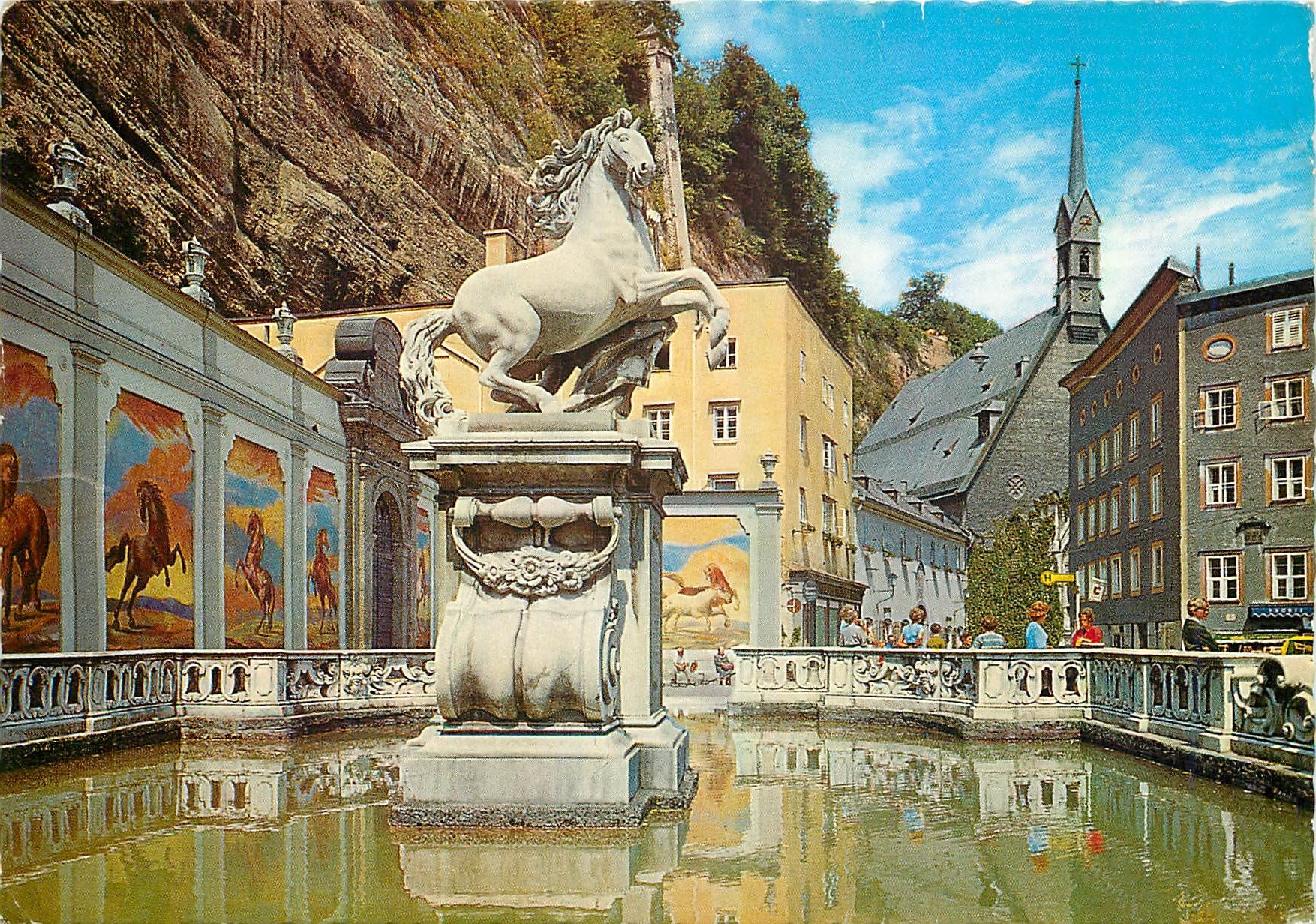 CPM Salzburg die Kunststadt Alte Pferdeschwemme anno Licorne