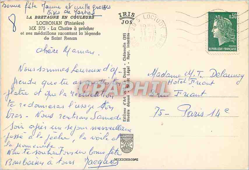 CPM Locronan Finistere La Chaine a precher  — Rückseite