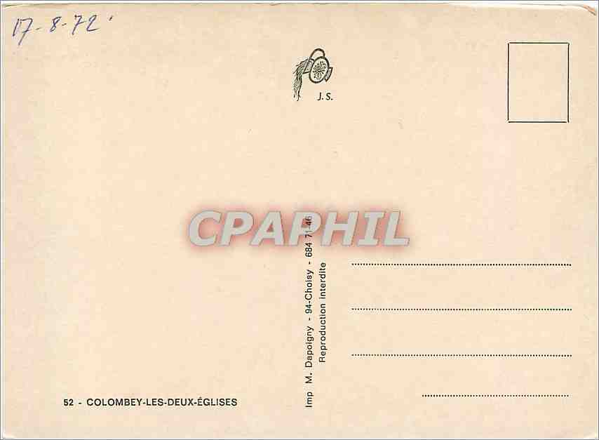 CPM La Boisserie Colombey les Deux Eglises  — Rückseite