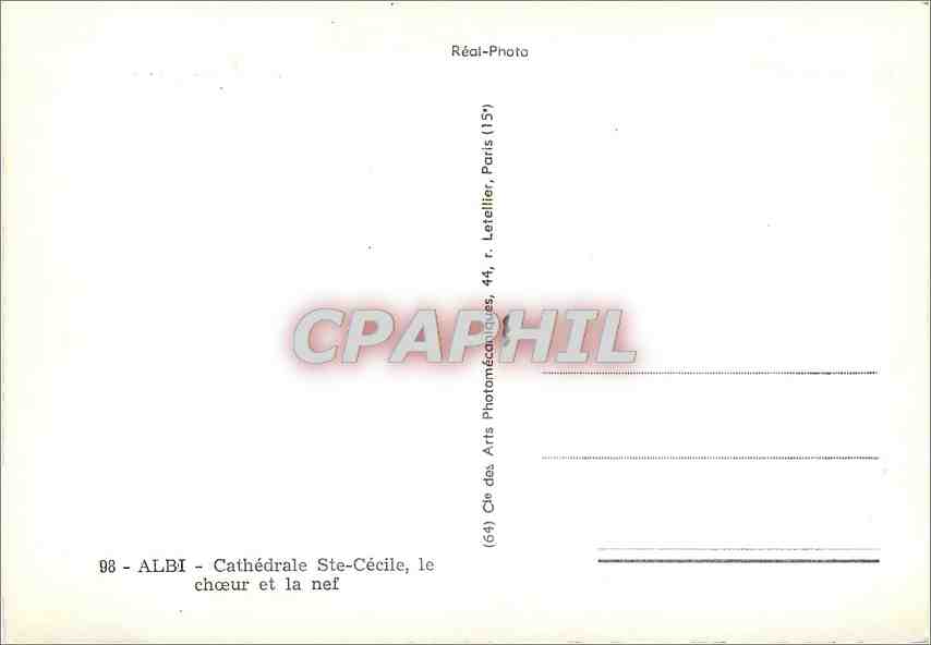 CPM Albi Cathedrale Ste Cecile le choeur et la Nef Orgue — Rückseite