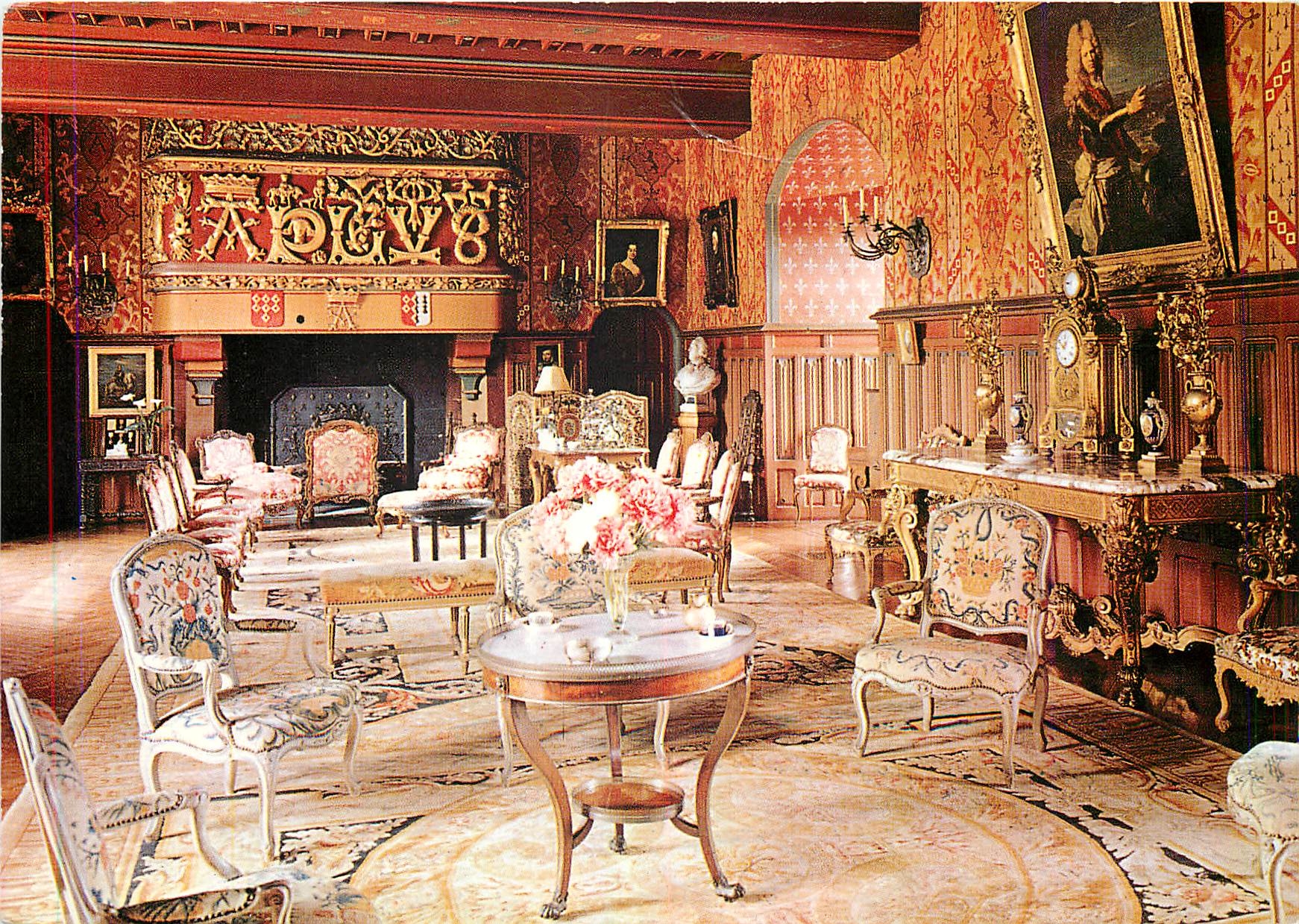 CPM Josselin Morbihan Interieur du Chateau Le Salon 