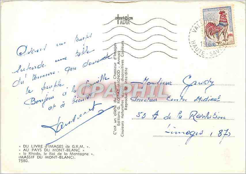 CPM Au Pays du Mont Blanc  — Verso