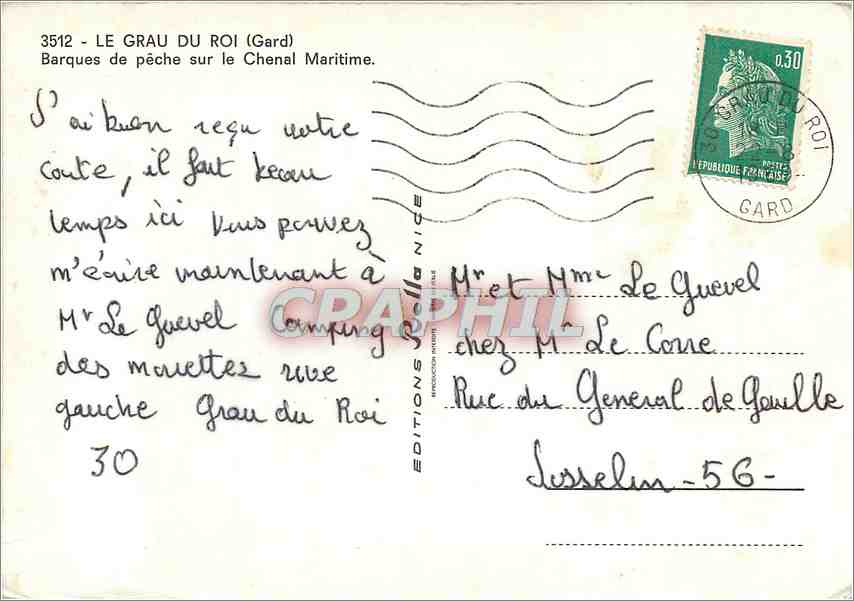 CPM Le Grau du Roi Gard Barques de peche sur le Chenal Maritime  — Rückseite