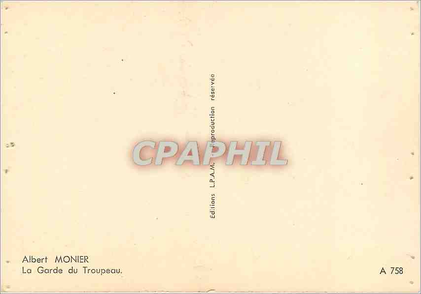 CPM Albert Monier La Garde du Troupeau  — Rückseite