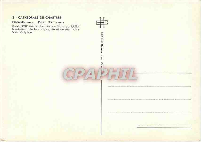 CPM Cathedrale de Chartres Notre Dame du Pilier  — Rückseite