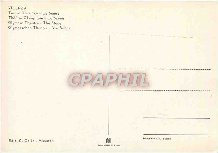 CPM Vicenza Theatre Olypique La Scene  — Rückseite