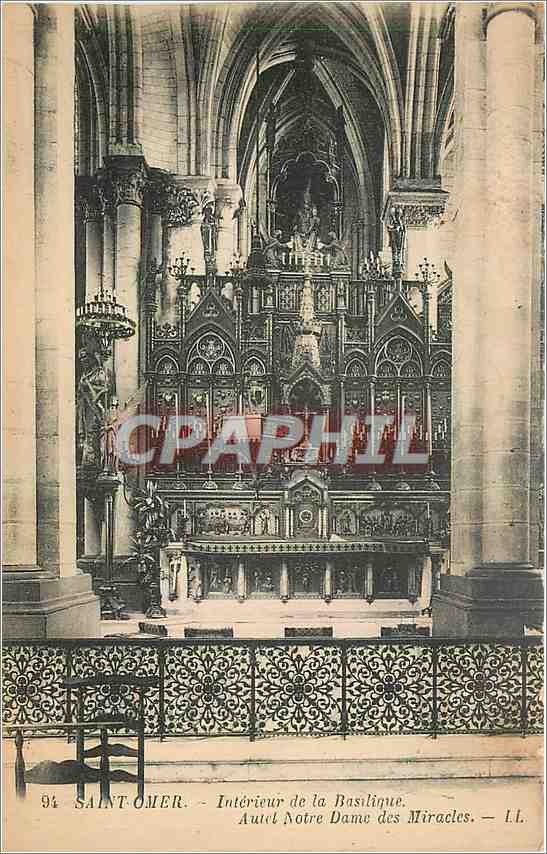 CPA Saint Omer Interieur de la Basilique Autel Notre Dame des Miracles 