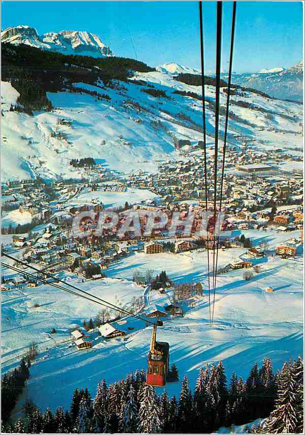 Mégeve (Haute-Savoie) — vue de la ville depuis le téléphérique de Rochebrune — Éditions Cellard