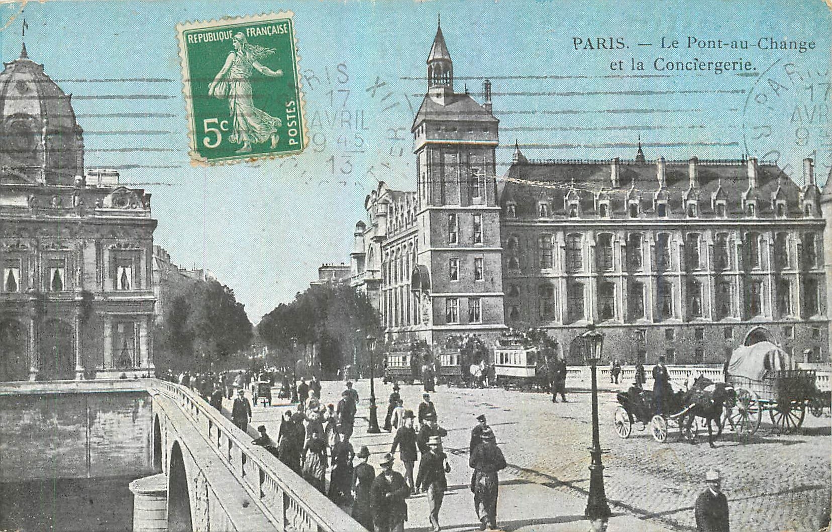 CPA Paris Le Pont au Change et la Conciergerie 