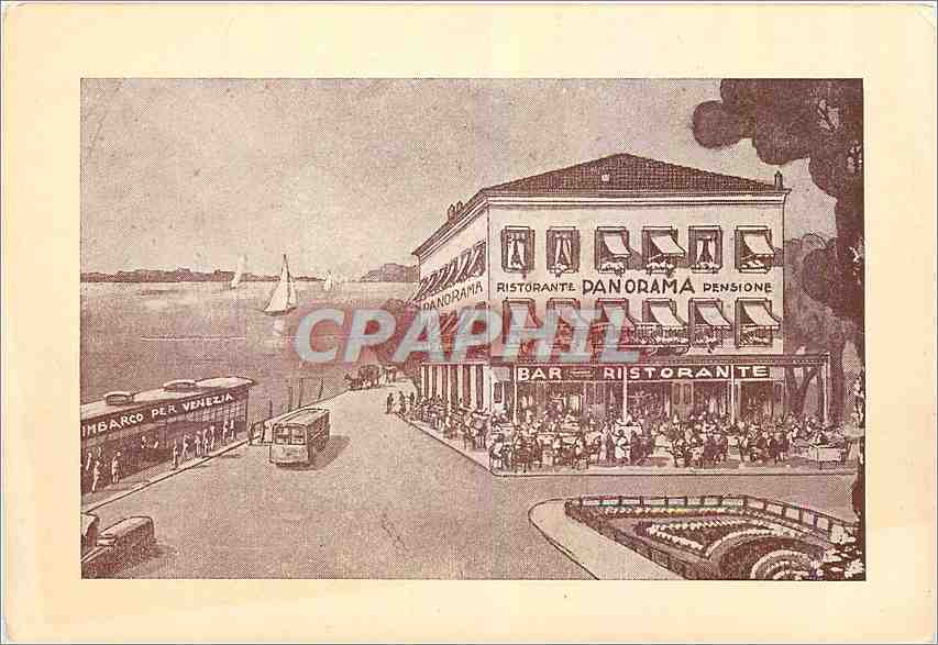 CPM Albergo Panorama Bar Pensione Ristorante Lido Venezia 