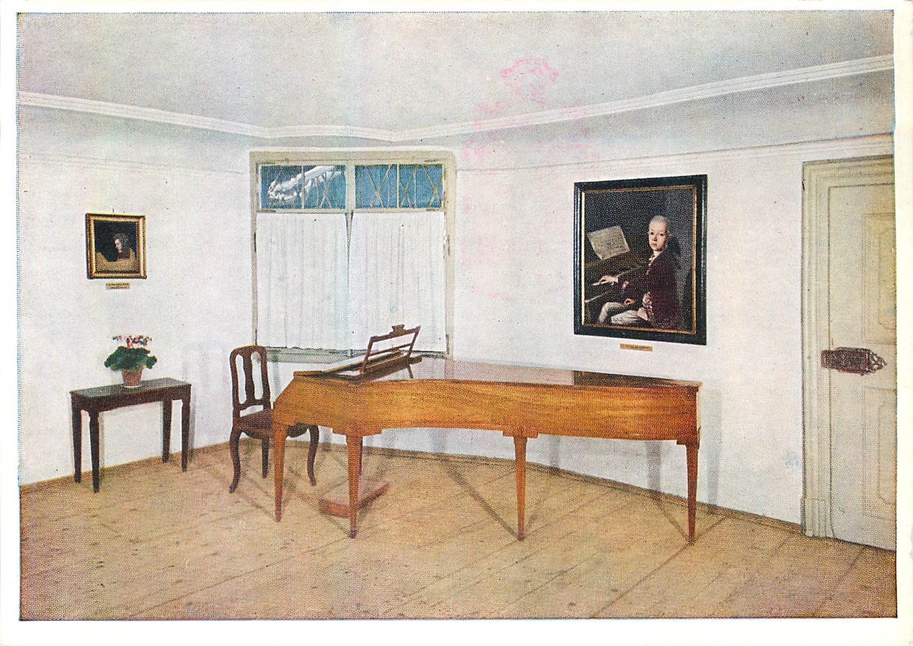 CPM Mozarts Geburtszimmer mit dem Beruhmten Walter Flugel 