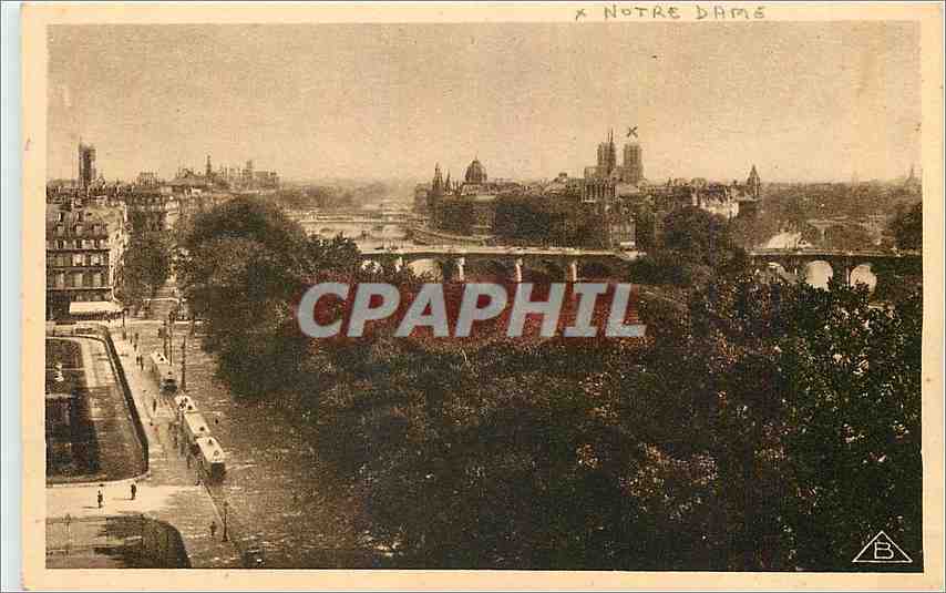 CPA Notre Dame Vues de Paris Panorama l'Ile de la Cite 