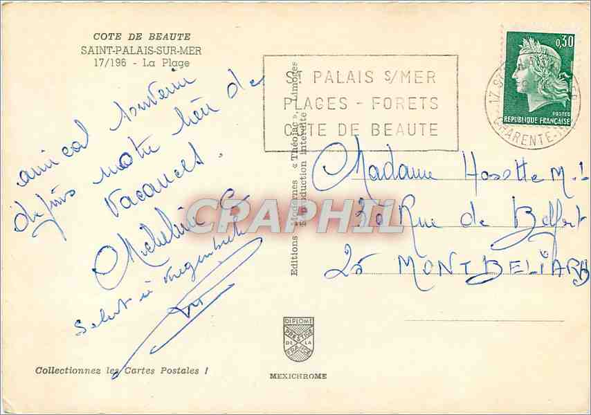 CPM Saint Palais sur Mer La Plage  — Back
