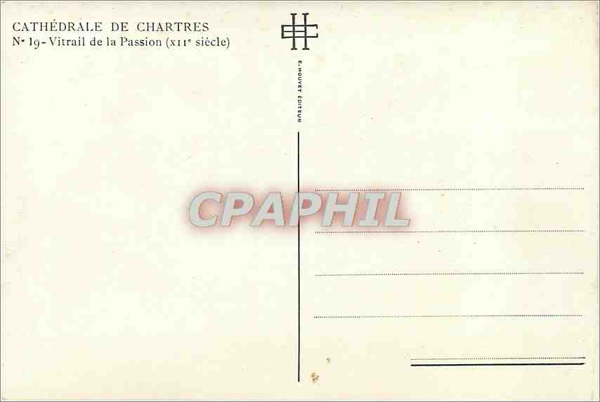 Cathédrale de Chartres — Vitrail de la Passion (xiième siècle) — Édouard Éditeur — Verso
