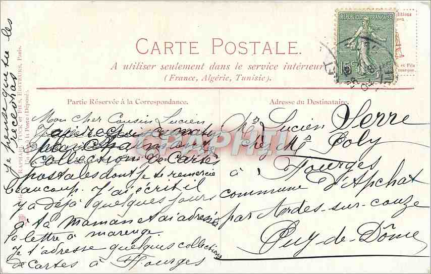 CPM Tableaux Celebres de l'Ecole Anglaise Mrs Scott Waring et ses enfants — Rückseite