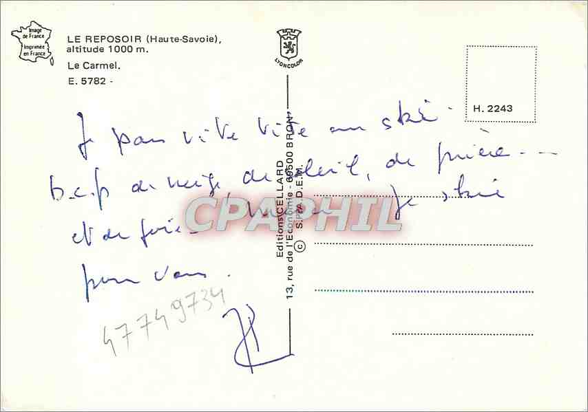 CPM Le Reposoir Haute Savoie Le Carmel  — Rückseite