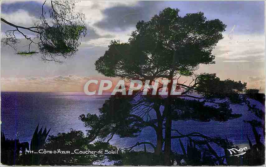 CPM Cote d'Azur Coucher de Soleil 