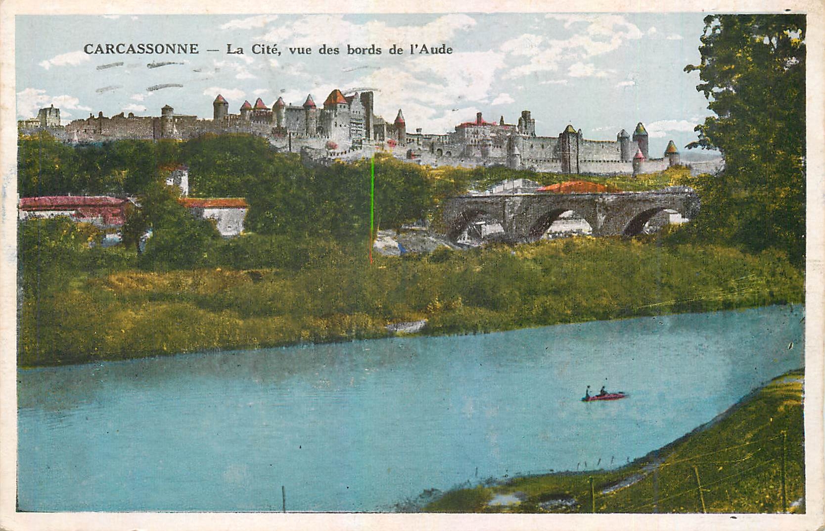 CPM Carcassonne La Cite vue des bords de l'Aude 