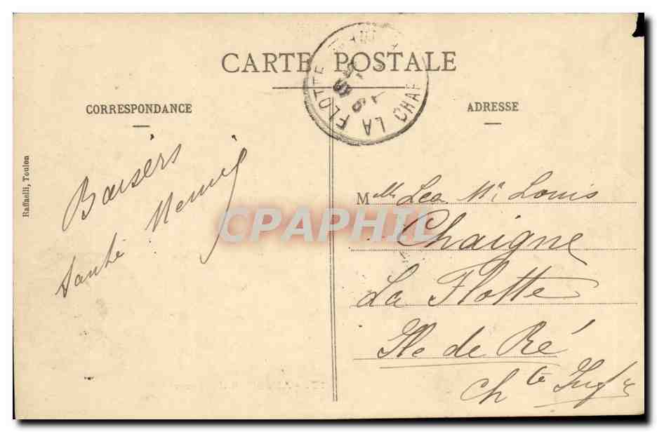 Nos Marins-Fantaisie-Humour-Bateau- Attention dessous- bicyclette- CPA Gervese — Rückseite