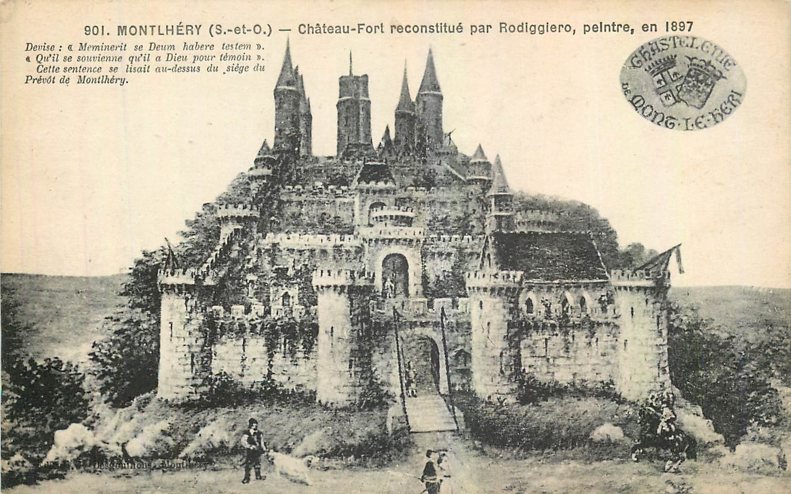 CPA Montlhery (S et O) Chateau Fort reconstitue par Rodiggiero peintre
