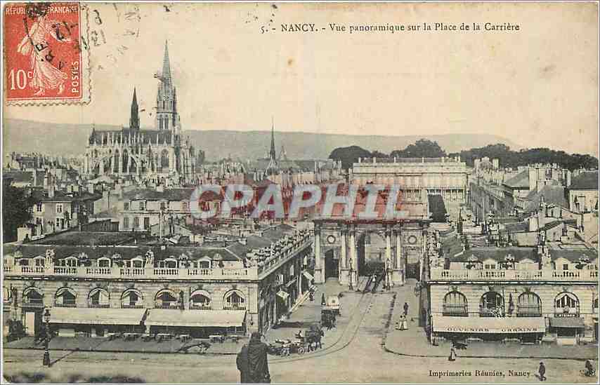 NANCY — Panoramablick auf die Place de la Carrière — Imprimeries Réunies, Nancy