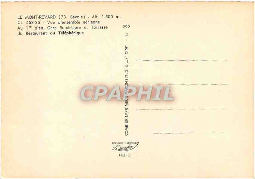 Le Mont-Revard (73, Savoie) — Vue aérienne — CIM — Verso