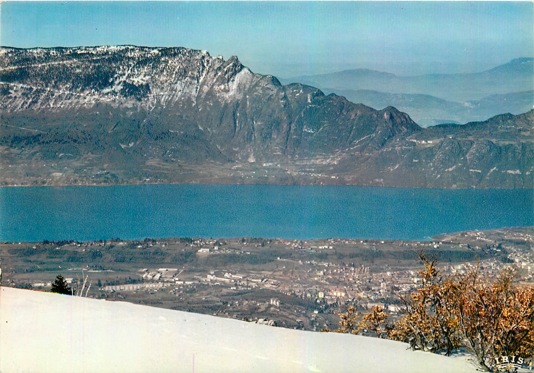 CPM Depuis le Revard (1550m) Panorama Aix les Bains le Lac du Bourget et la Dent du Chat enneige