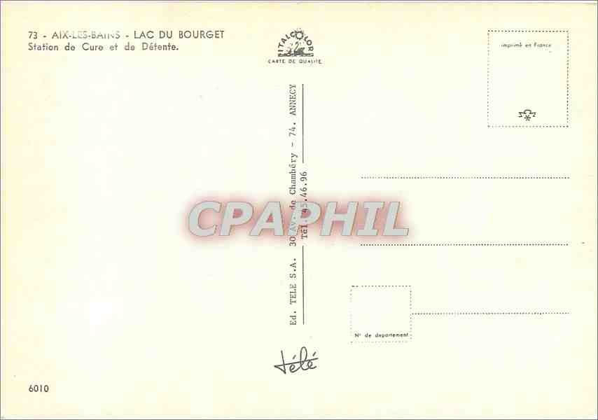 CPM Aix les Bains Lac du Bourget Station et de Detente — Rückseite
