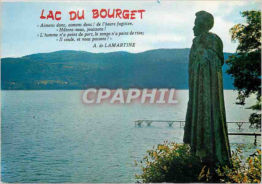 CPM Lac du Bourget (Savoie) Lamartine et le Lac